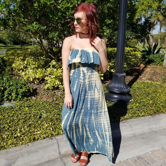 Teal Tie Dye Maxi - Picture 3 of 5